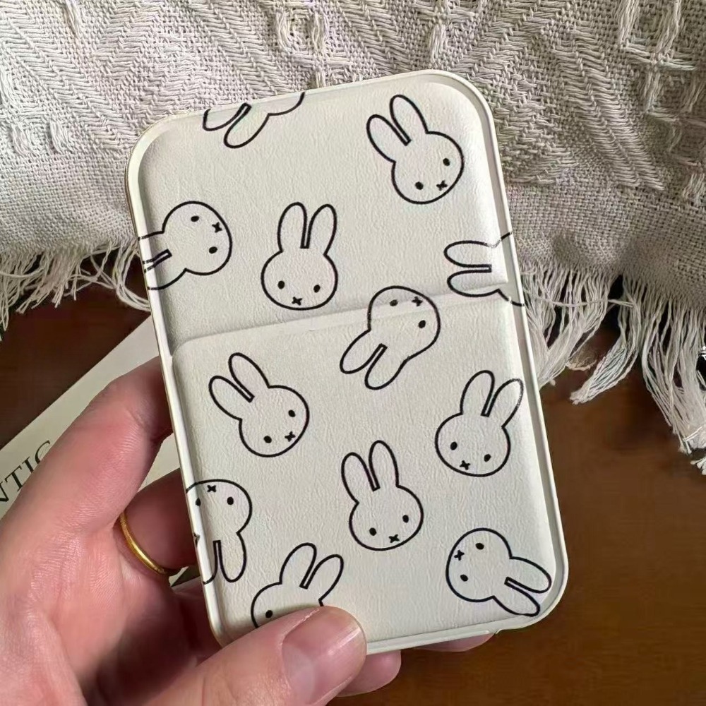 Travel Accessories Girly - 미피 토끼 패턴 컴팩트 거울 PU