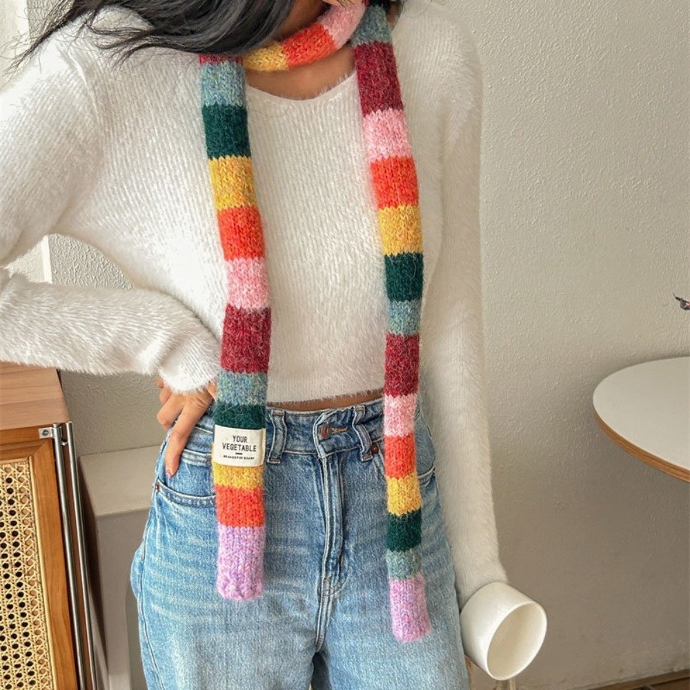 Travel Accessories Unisex - 하라주쿠 스타일 Y2K 스트라이프 스카프 코디