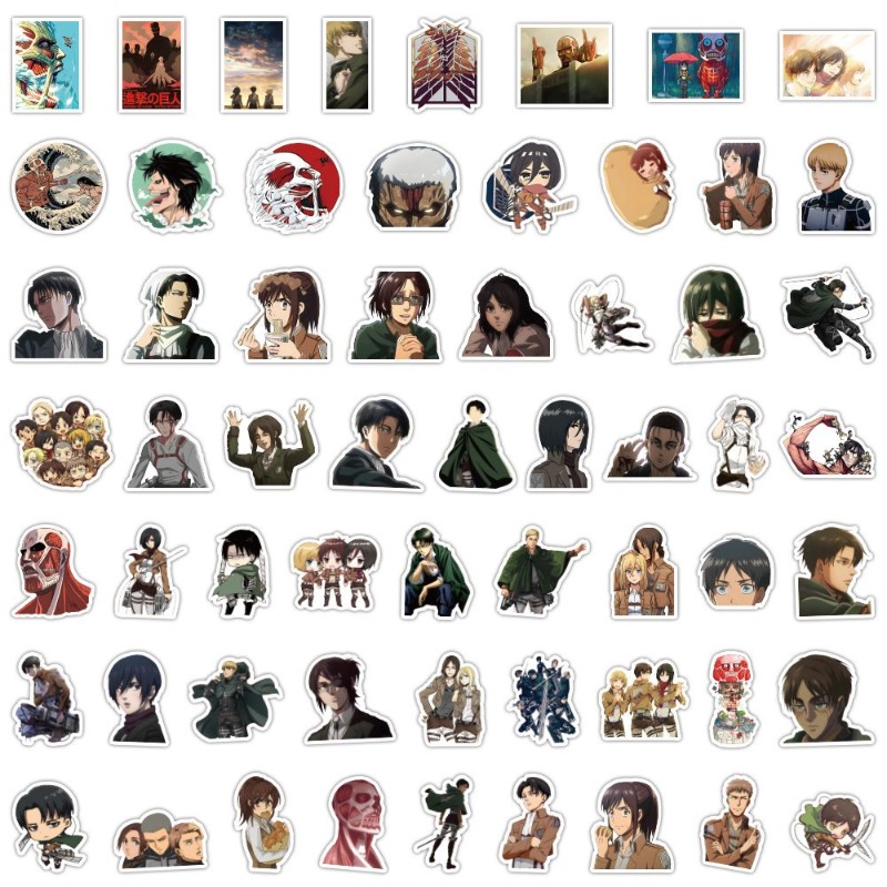 Travel Accessories Cute - 60Pcs 진격의 거인 애니메이션 스티커 귀여운