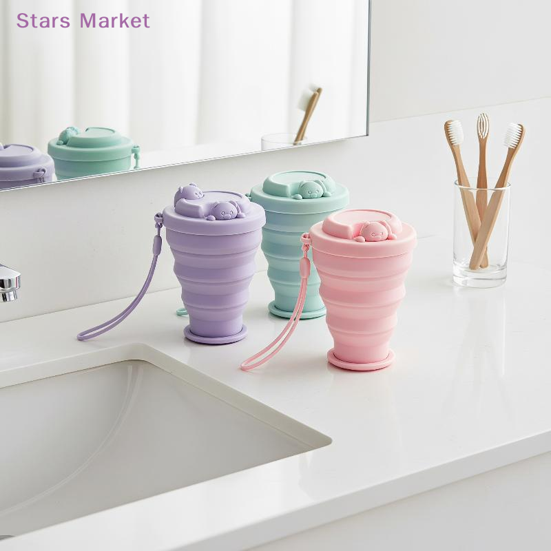 Water Bottle Collapsible - 실리콘 접이식 컵, 접이식 텔레스코픽 귀여운