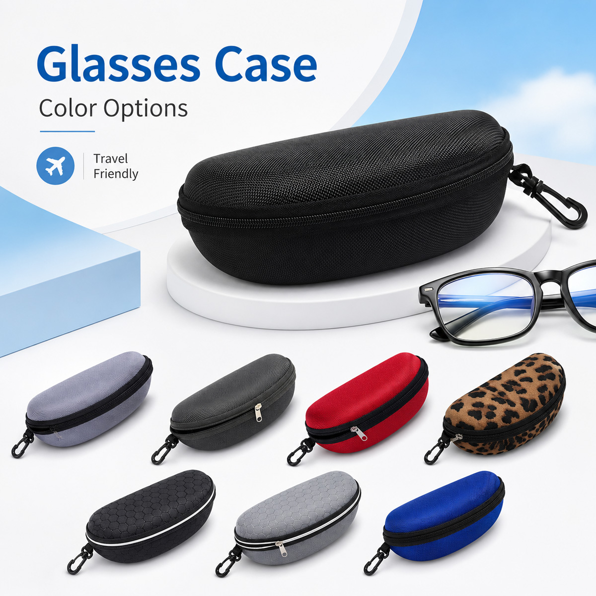 보호용 하드 쉘 안경 케이스 카라비너 ​​클립이 있는  - Travel Reading Accessories 리뷰 및 가격