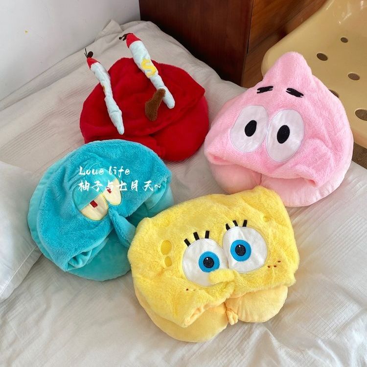 귀여운 애니메이션 스폰지밥 후드형 U자형 목베개 귀여운 - Travel Accessories Girly 리뷰 및 가격