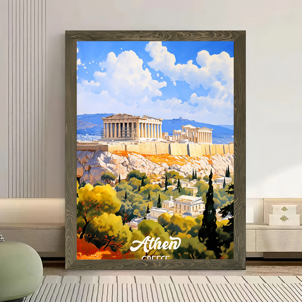 아테네 그리스 여행 캔버스 포스터 벽 예술 맞춤형 고품 - Travel Accessories Greece 리뷰 및 가격