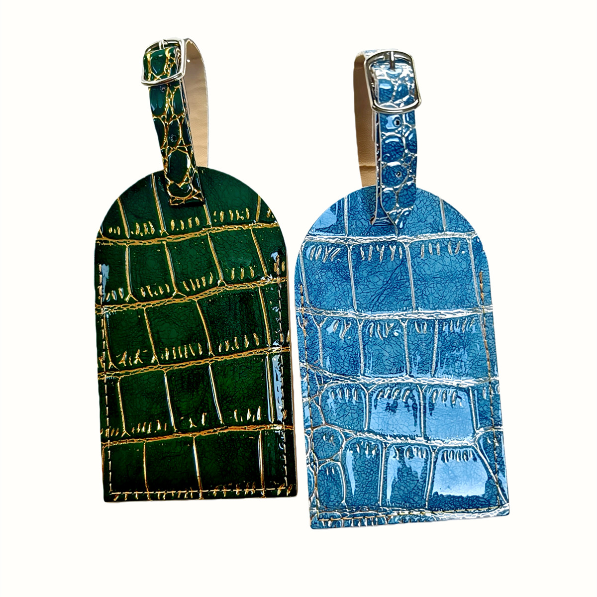 악어 무늬 금/은색 테두리 수하물 태그 네임 카드가 있 - Luggage Tag Leather 리뷰 및 가격