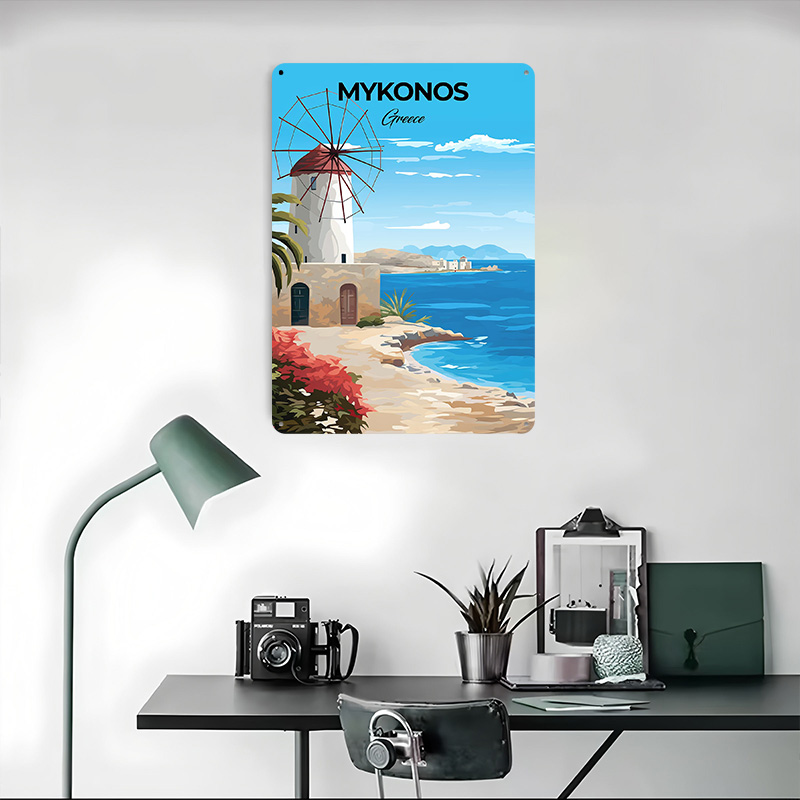 미코노스 그리스 여행 포스터 맞춤형 빈티지 금속 간판  - Travel Accessories Greece 리뷰 및 가격