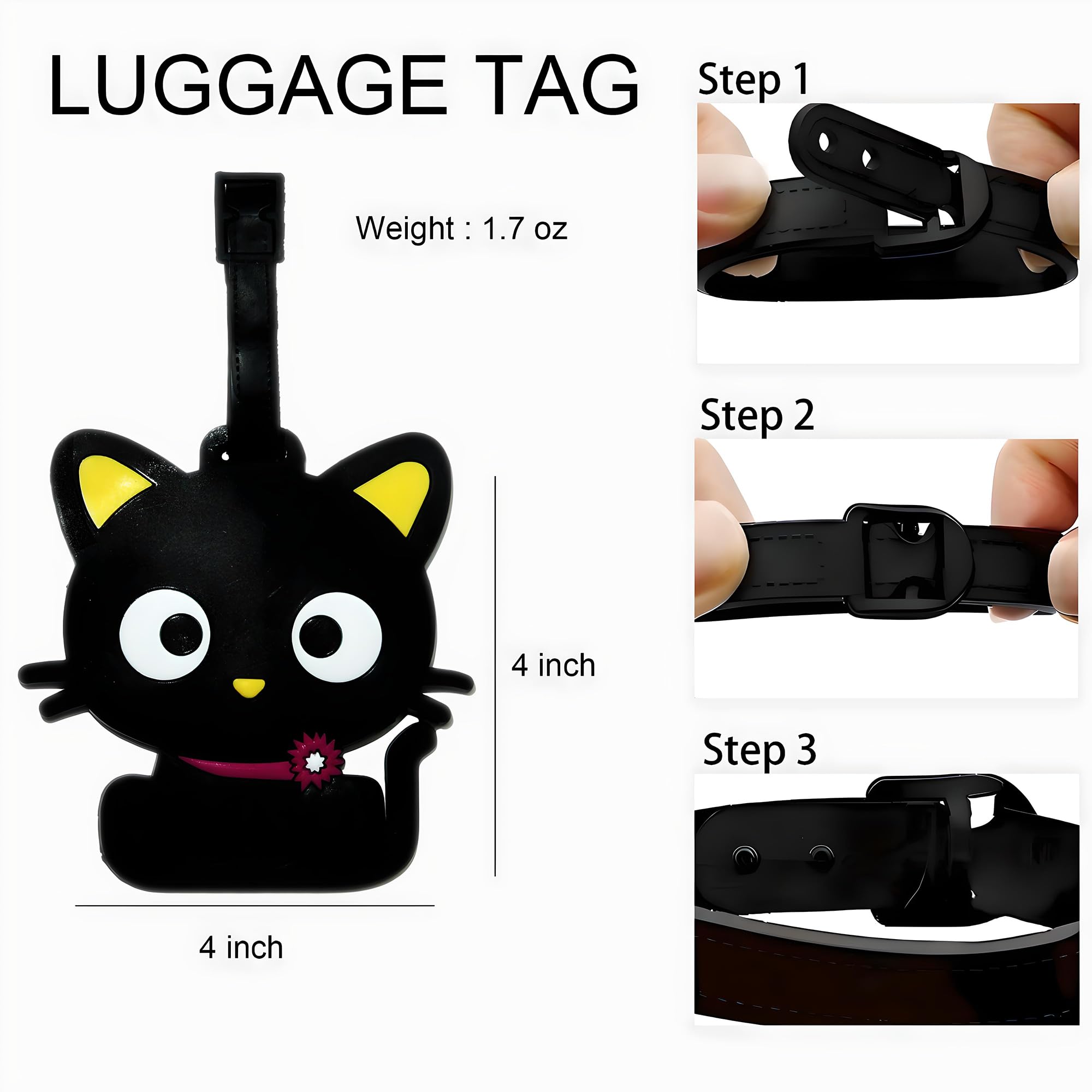 귀여운 동물 수하물 태그 여행용 고양이 강아지 똥 공룡 - Travel Accessories List 리뷰 및 가격