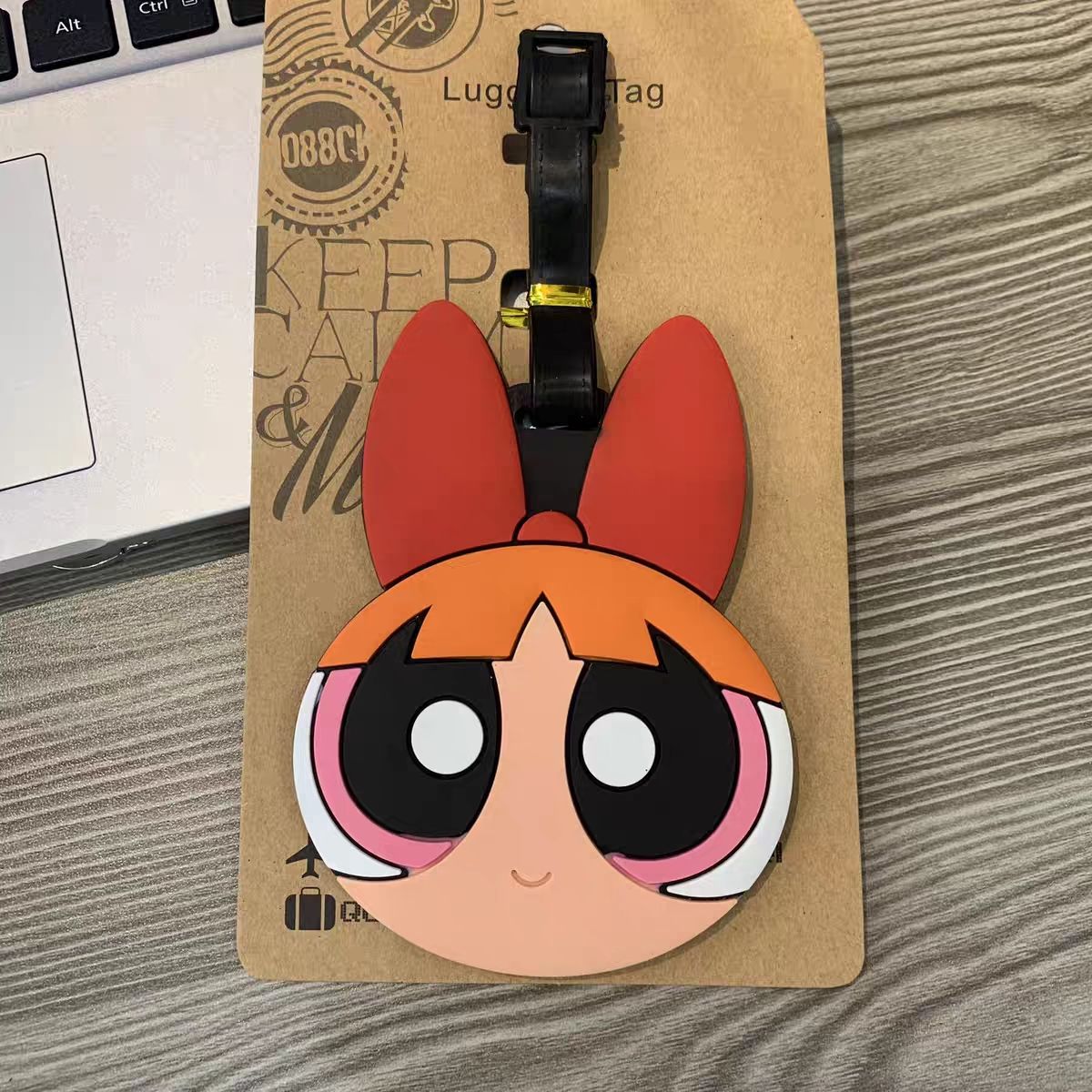파워퍼프걸즈 가방 펜던트 귀여운 만화 캐릭터 수하물 태 - Travel Accessories Cute 리뷰 및 가격