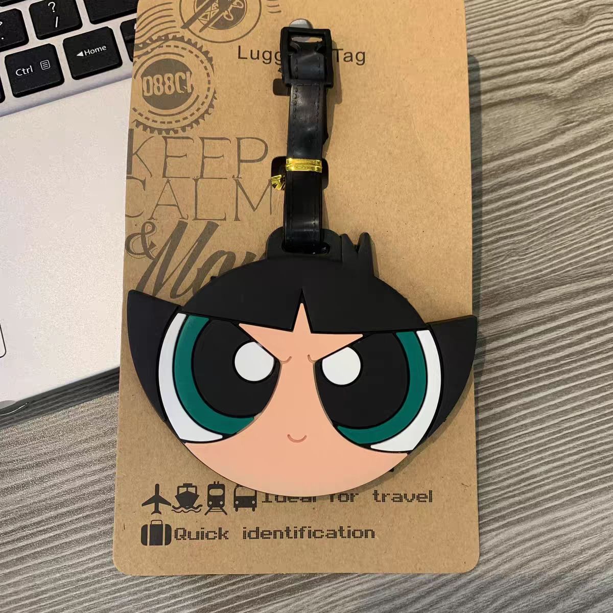 파워퍼프걸즈 가방 펜던트 귀여운 만화 캐릭터 수하물 태 - Travel Accessories Cute 리뷰 및 가격