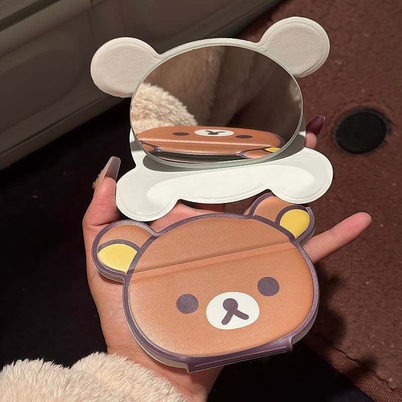 릴라쿠마 접이식 화장 거울 귀여운 심플 휴대용 손거울  - Travel Accessories Cute 리뷰 및 가격