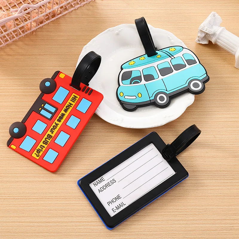 귀여운 만화 자동차 PVC 실리콘 수하물 태그 여행 수 - Travel Accessories Name 리뷰 및 가격