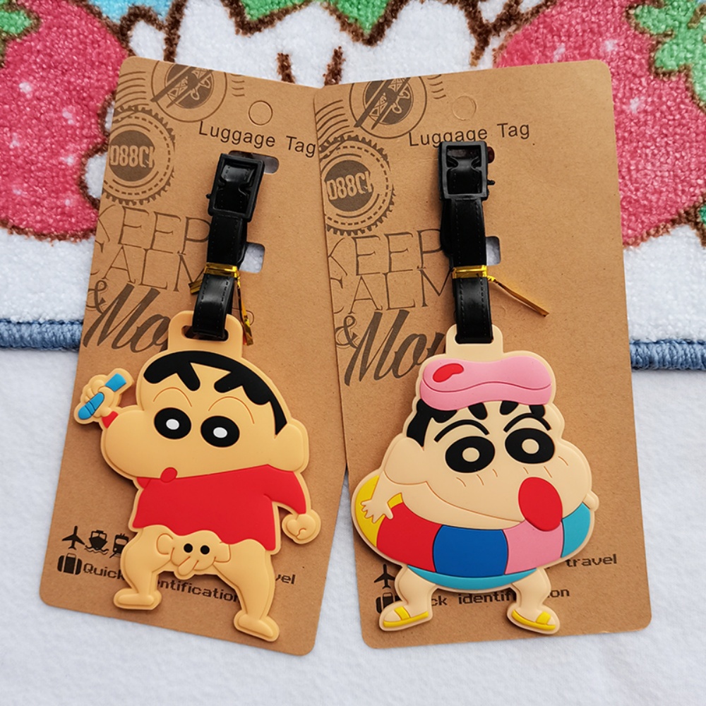 핫 크레용 신짱 수하물 태그 PVC 여행 가방 태그 소 - Travel Accessories Girly 리뷰 및 가격