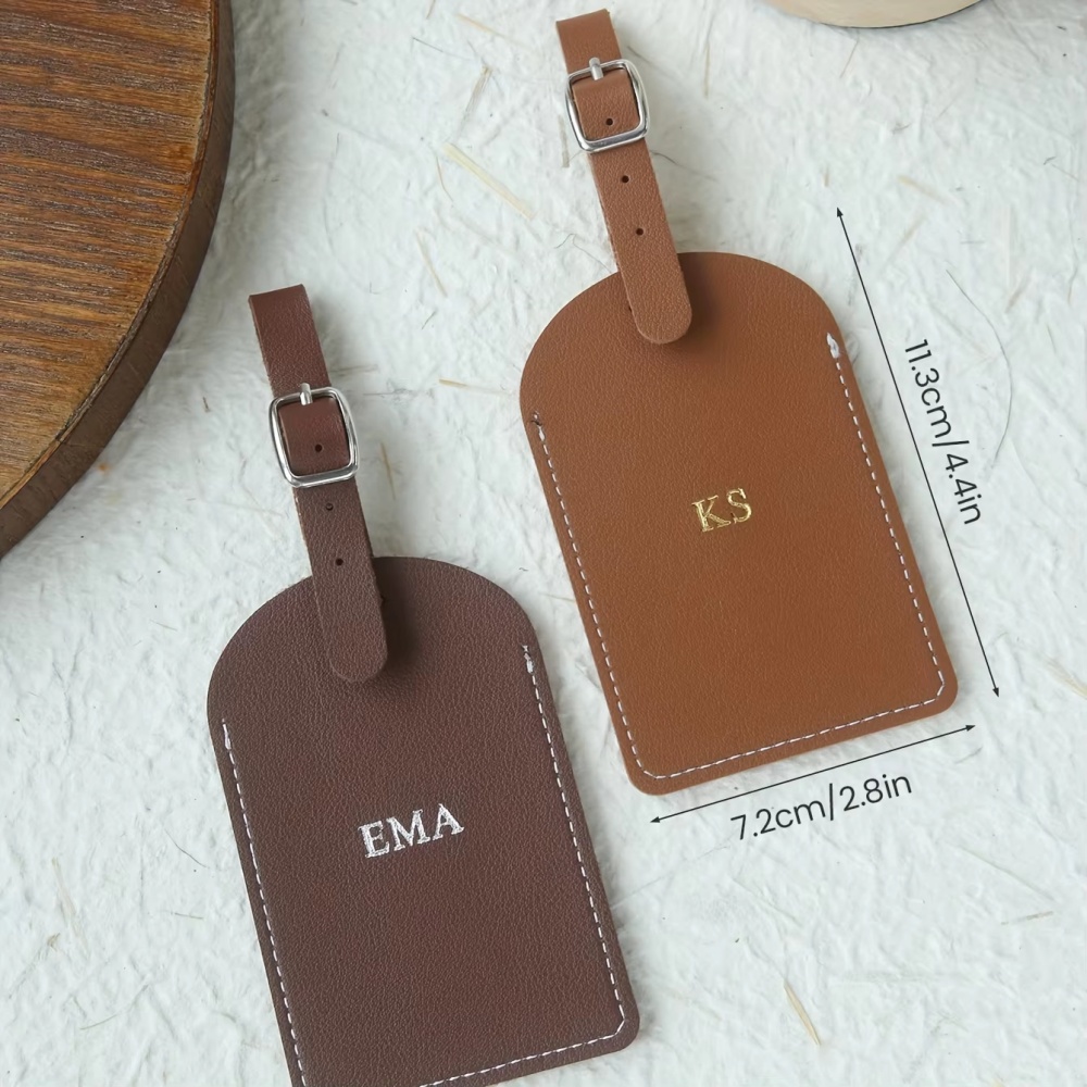 맞춤형 개인 이름 은색/금색 모노그램 비건 가죽 수하물 - Luggage Tag Leather 리뷰 및 가격