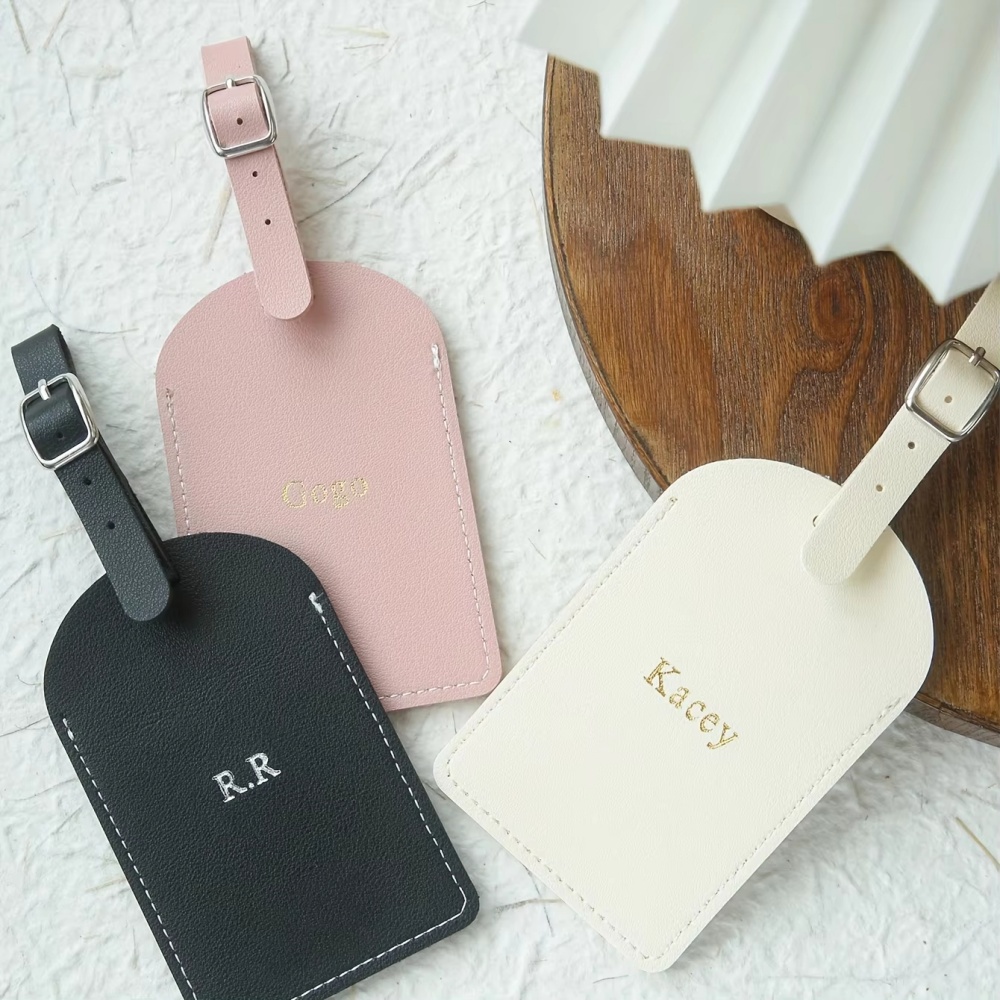 맞춤형 개인 이름 은색/금색 모노그램 비건 가죽 수하물 - Luggage Tag Leather 리뷰 및 가격