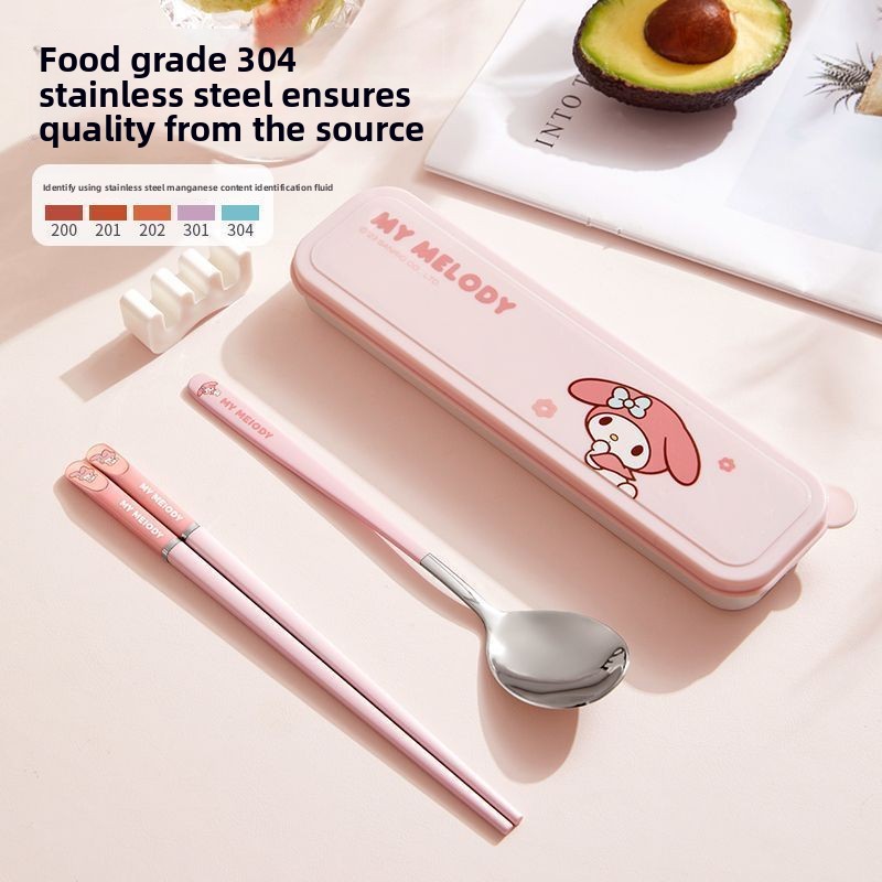 귀여운 만화 카와이 해골 모양 휴대용 수저 세트 스테인 - Travel Accessories Gifts For Women 리뷰 및 가격