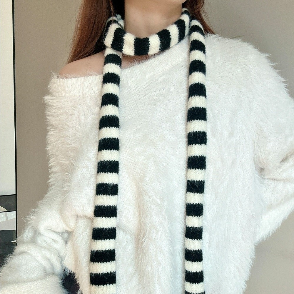 하라주쿠 스타일의 스트라이프 스카프, 의상과 함께 코디 - Travel Accessories Unisex 리뷰 및 가격